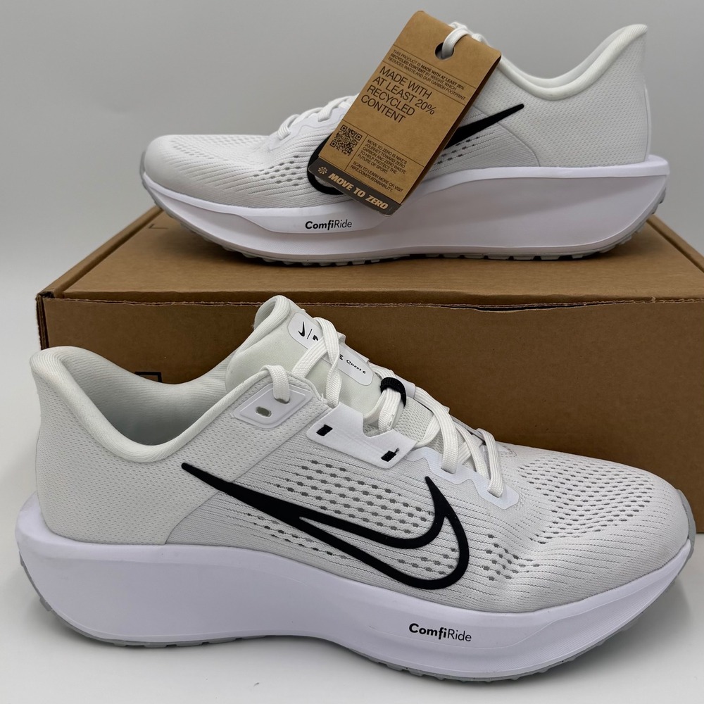Nike Quest 6 Running Shoes Mens 11 White Black FD6034-100 ComfiRide NEW